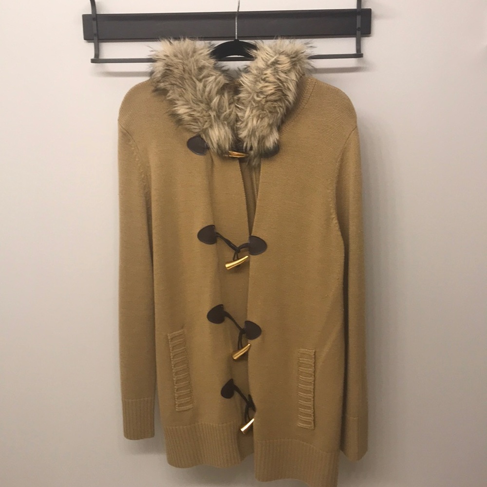 Michael Kors-Faux Fur Hooded Sweater
